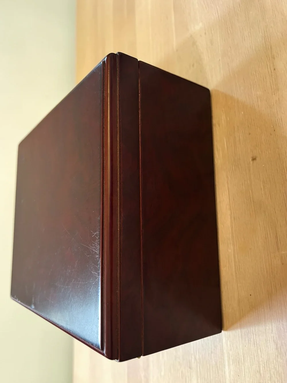 Vintage? Wooden Cigar Humidor Storage Box with Analog Hygrometer
